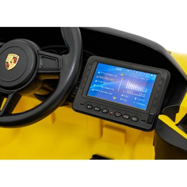 Детская аккумуляторная машинка Porsche 718 MP4 Желтая