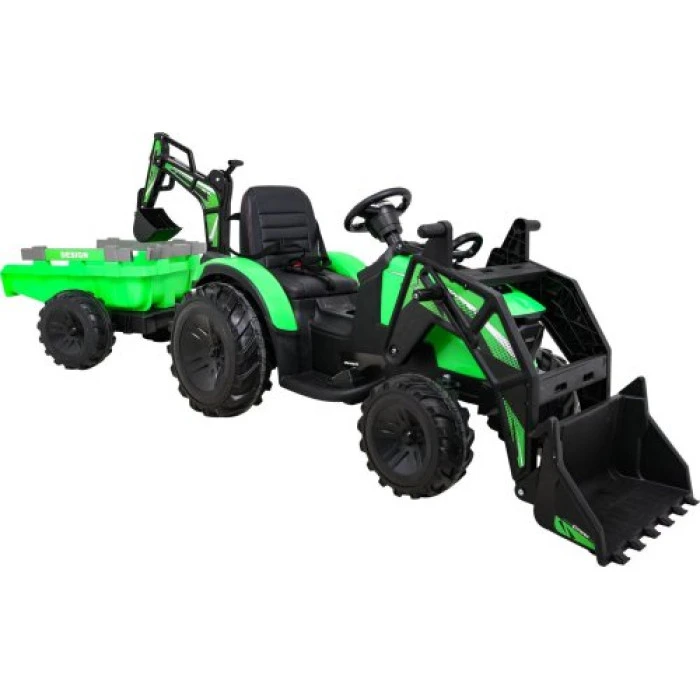 Дитячий акумуляторний трактор З Причепом 720-T Зелений