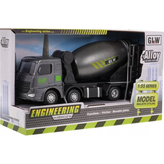 Детская игрушечная металлическая бетономешалка 1:55 ZAU.A8822