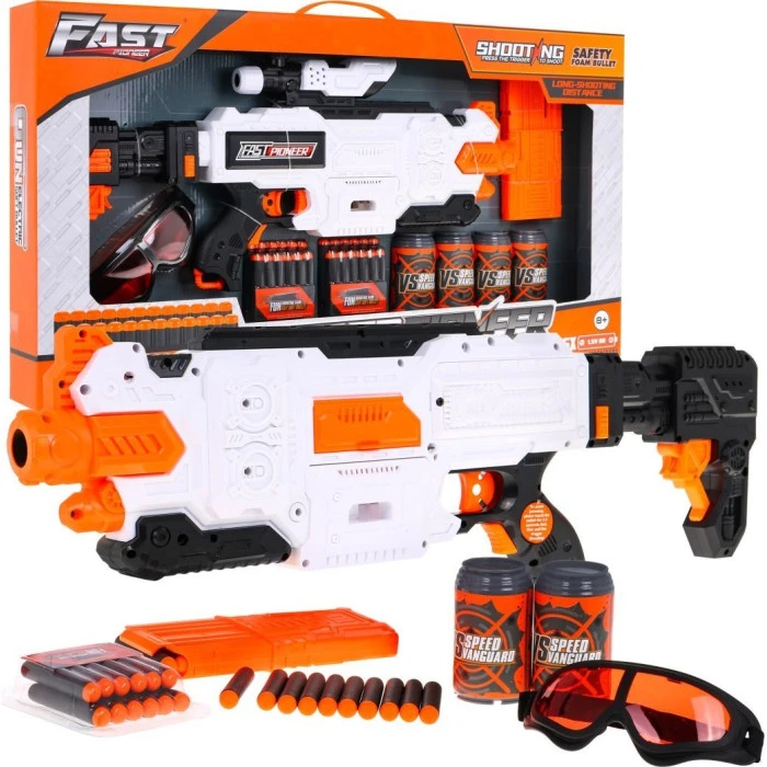 Рушниця дитяча 8+ М'які кулі + аксесуари Іграшкова рушниця Fast Pioneer