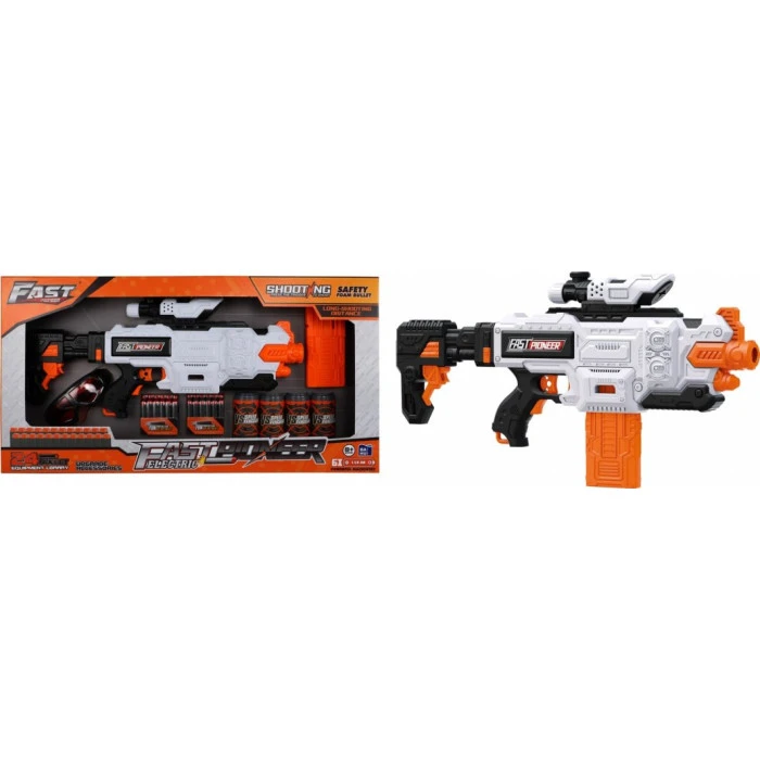 Рушниця дитяча 8+ М'які кулі + аксесуари Іграшкова рушниця Fast Pioneer