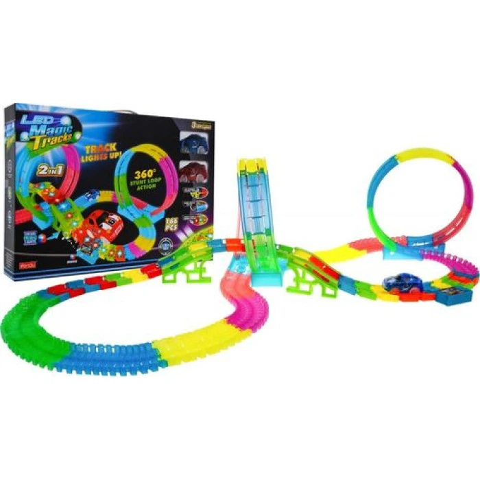 Детская гоночная трасса, светящаяся в темноте для детей 3+