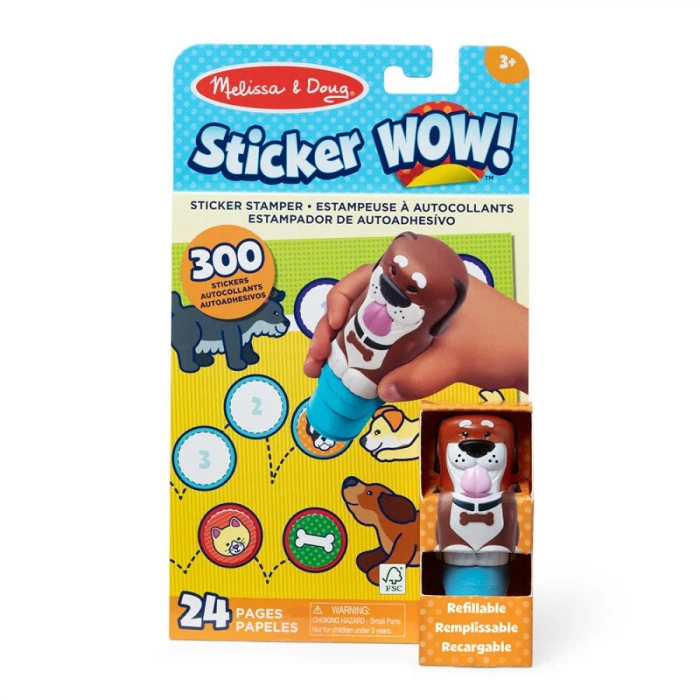 Детский блокнот и штамп Spin Master С наклейками Щенок Melissa and Doug. Sticker WOW