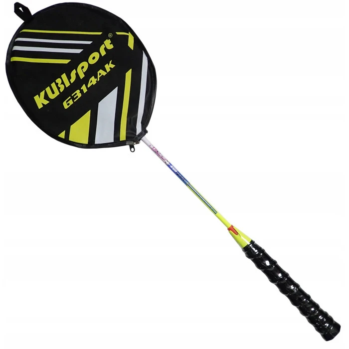 Ракетка для бадминтона KUBISPORT G314AK, бело-желтая.