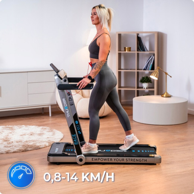 Беговая электрическая дорожка THUNDER RACE-SILVER