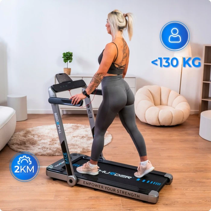 Бігова доріжка електрична THUNDER RACE-SILVER