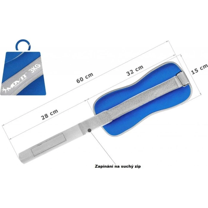 Утяжелители, Movit Neoprene, светоотражающие манжеты - 2 х 3 кг