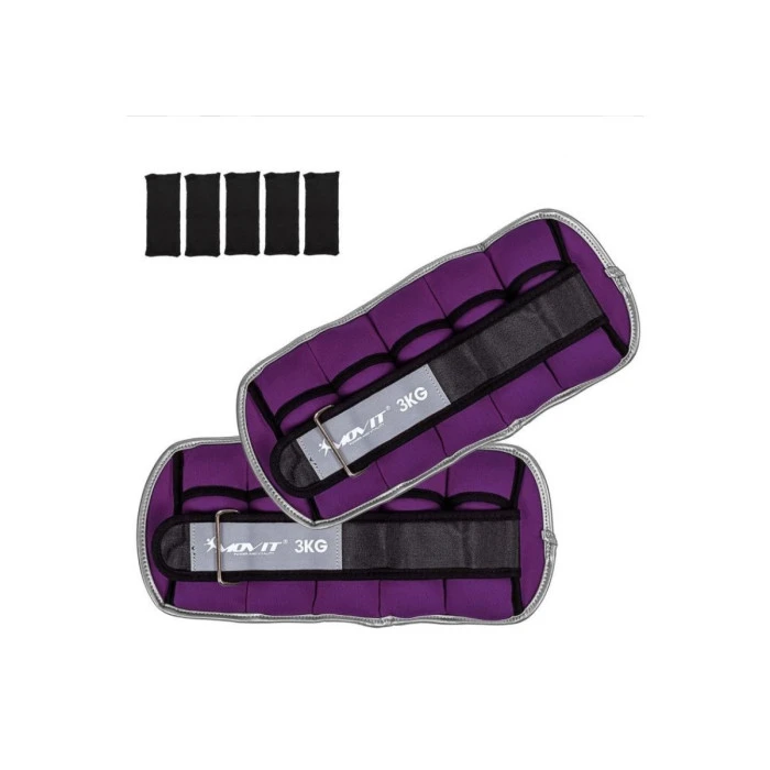 Неопреновые манжеты Movit, 2х3 кг, фиолетовые.