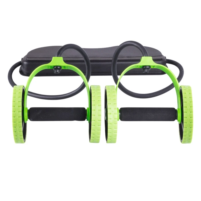 Тренажер багатофункціональний, ролики з еспандерами та підставкою inSPORTline AB Roller AR400