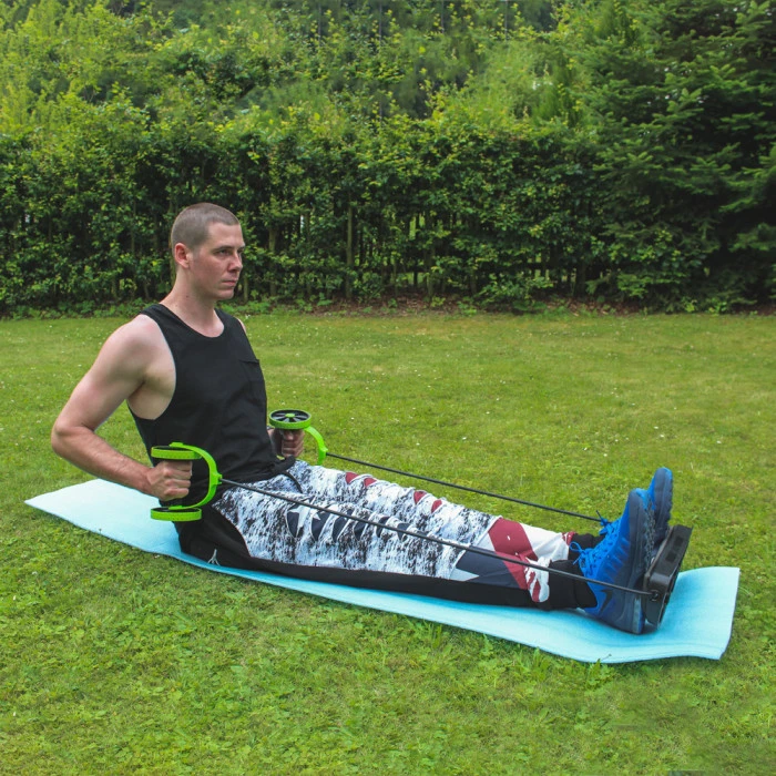 Тренажер багатофункціональний, ролики з еспандерами та підставкою inSPORTline AB Roller AR400