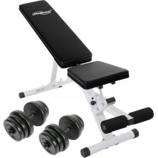 Многофункциональная тренажерная лава + гантели 40 кг