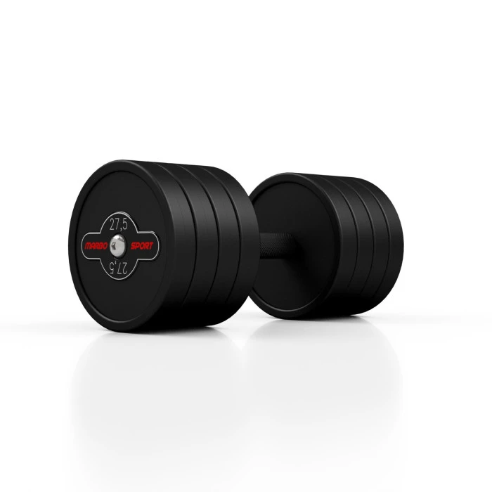 Гантель стальная прорезиненная Marbo Sport 27,5 кг черная