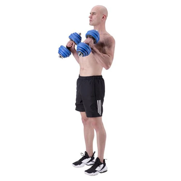 Гантелі розбірні HMS SGG30BAR з перехідником для штанги, 30 кг