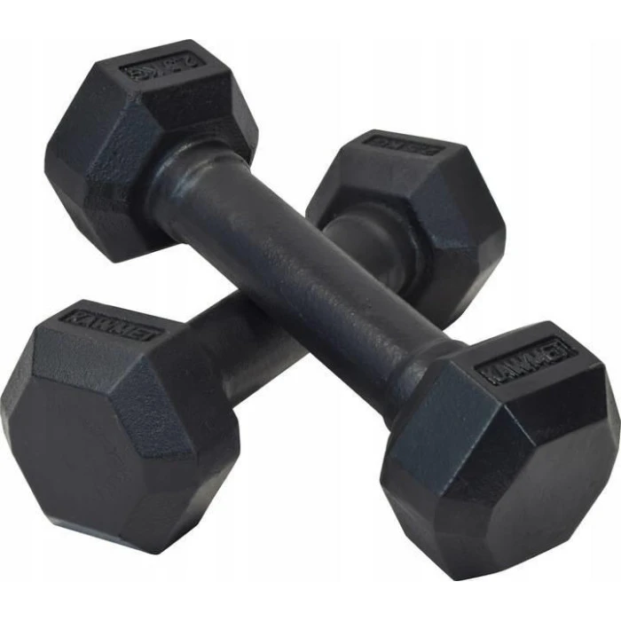 Гантели шестигранные чугунные Kawmet 2 х 2,5 кг.