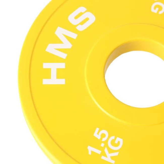 Диски олимпийские HMS CBRS15, 2 x 1,5 кг, желтые.