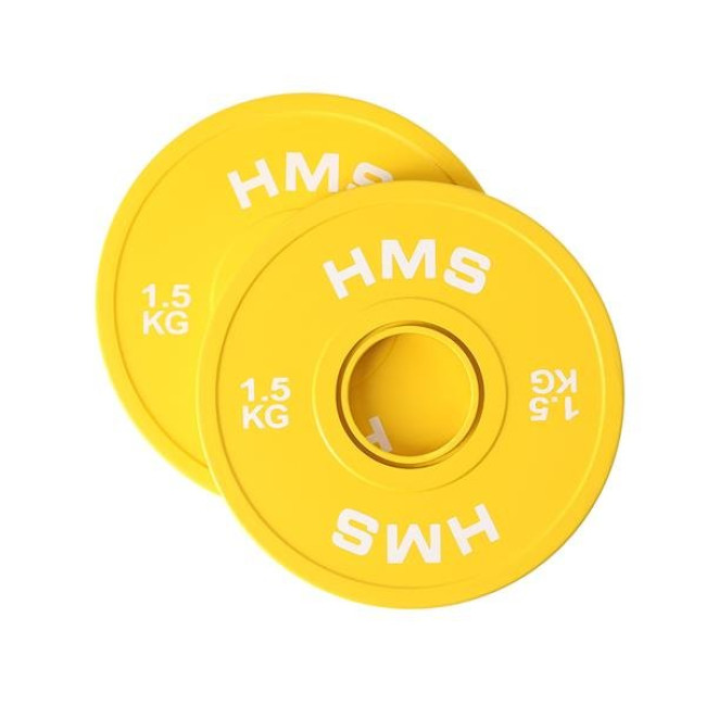 Диски олимпийские HMS CBRS15, 2 x 1,5 кг, желтые.