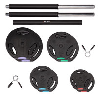 Регульована штанга з композитними дисками 42 кг One Fitness GSP40