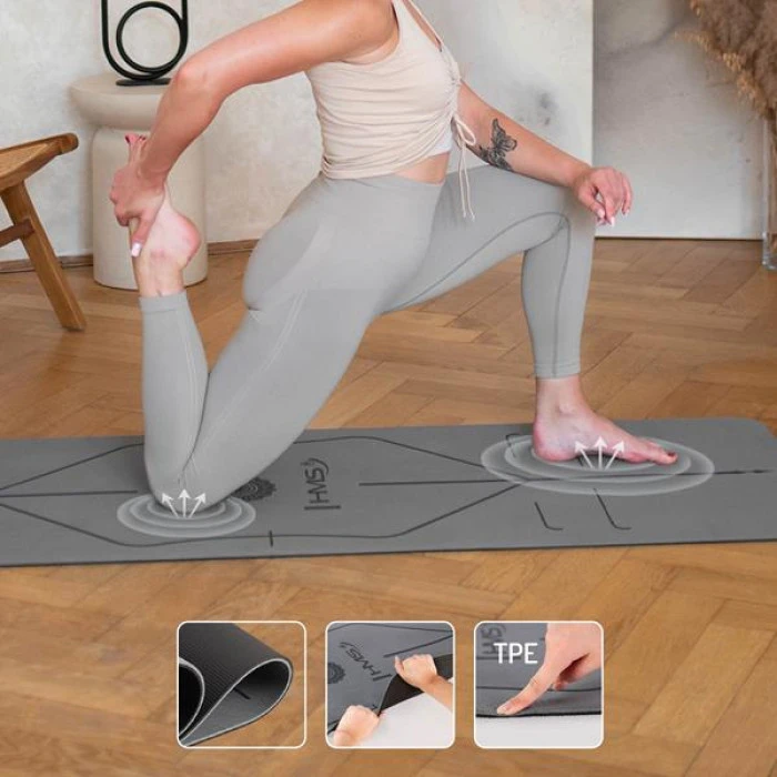 Коврик для йоги YM10 TPE GRAY TPE HMS