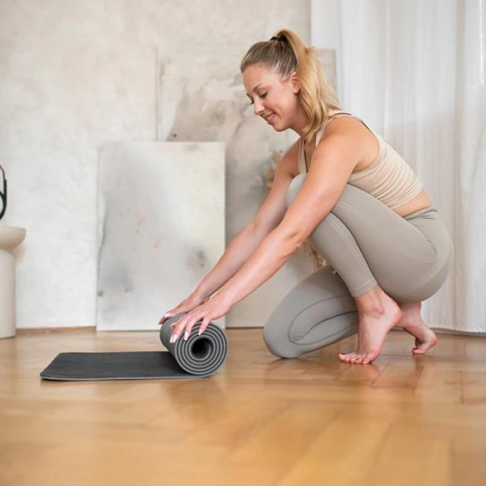 Коврик для йоги YM10 TPE GRAY TPE HMS