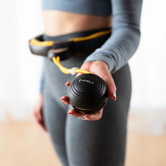 Хула-хуп магнітний з обважнювачем та лічильником HMS HHM21, чорно-жовтий