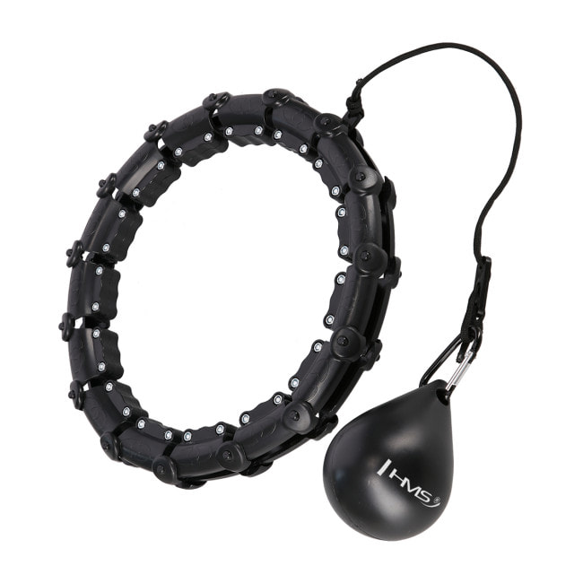 Хула-хуп массажный HMS HHW02 с нагрузкой и поясом для похудения BR163, черно-красный