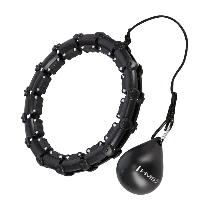 Хула-хуп масажний HMS HHW02 з навантаженнямта поясом для схуднення BR163, чорно-червоний