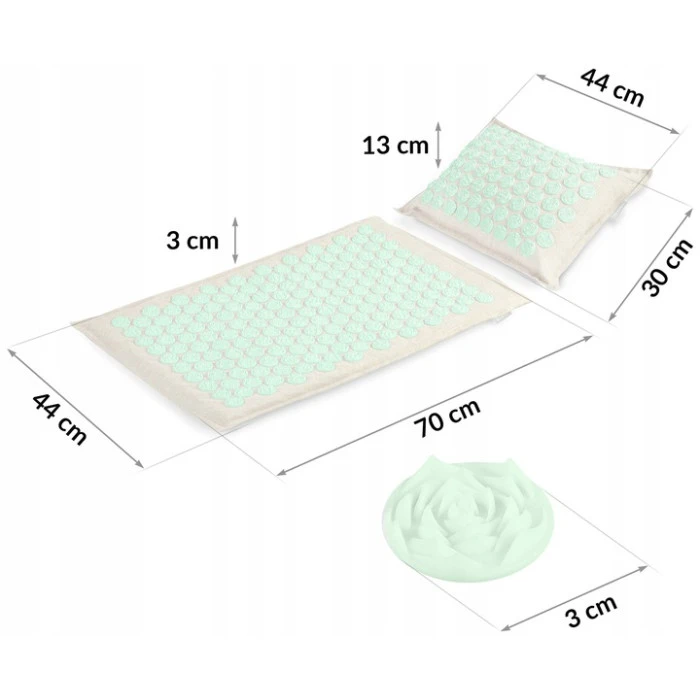 Килимок для акупресури Neo-Sport 190201 бежево-м'ятний