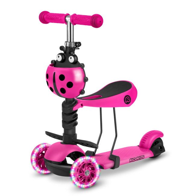 Самокат детский трехколесный Ricokids Buggy розовый
