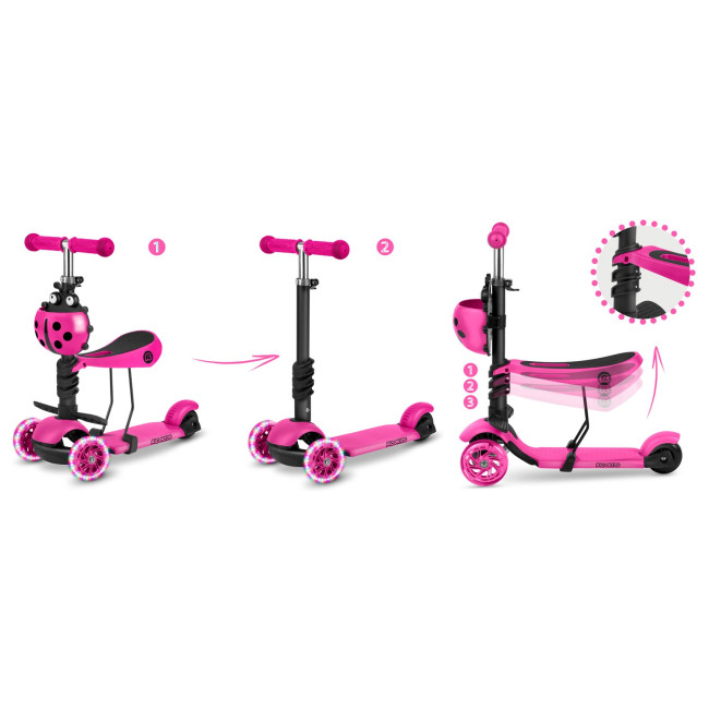 Самокат детский трехколесный Ricokids Buggy розовый