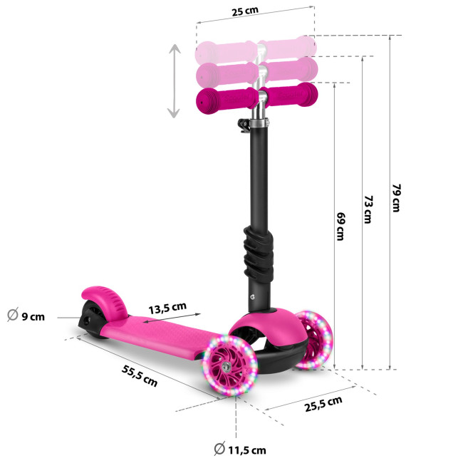 Самокат детский трехколесный Ricokids Buggy розовый