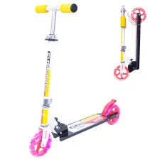 Самокат складной WORKER Cirky с освещенными колесами - желто-розовый