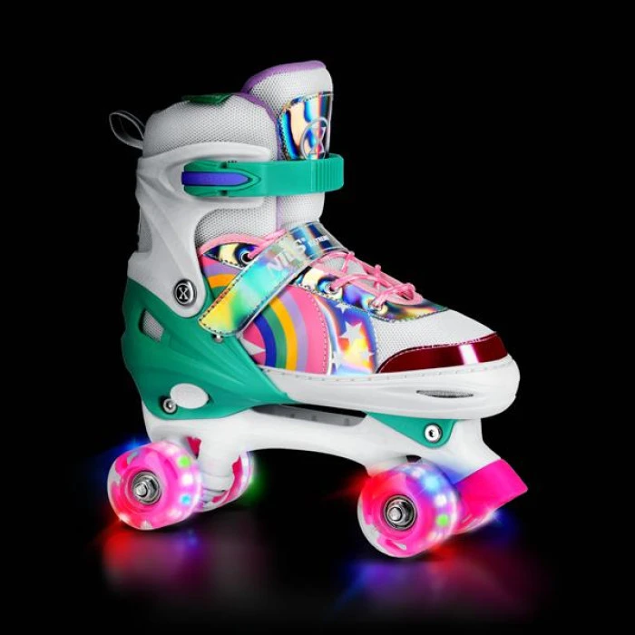 NQ0187 LED ROLLER SKATES RAINBOW SIZE. L(39-41) NILS EXTREME