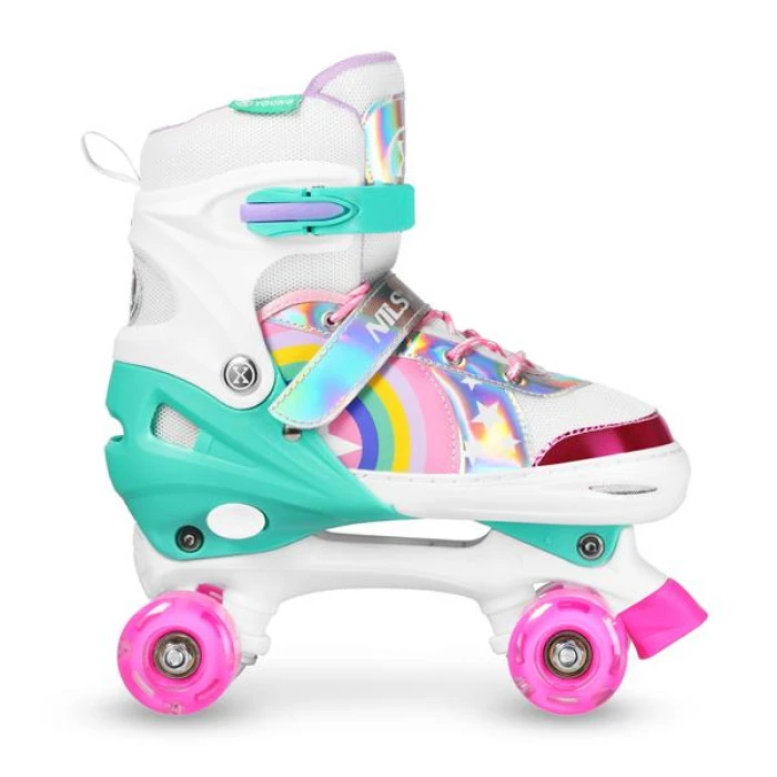 NQ0187 LED ROLLER SKATES RAINBOW SIZE. L(39-41) NILS EXTREME