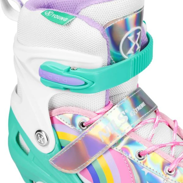 NQ0187 LED ROLLER SKATES RAINBOW SIZE. L(39-41) NILS EXTREME