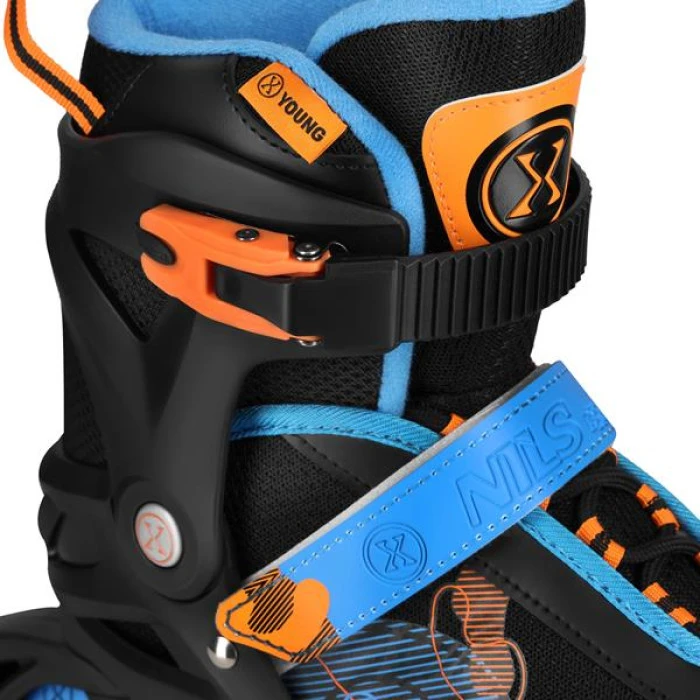 Роликовые коньки NILS EXTREME NA13808 размер M 34-37, черно-синие