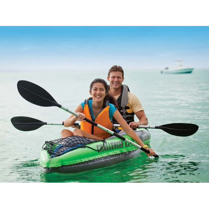 Надувной каяк Intex Challenger K2 351 x 76 x 38 см, зеленый