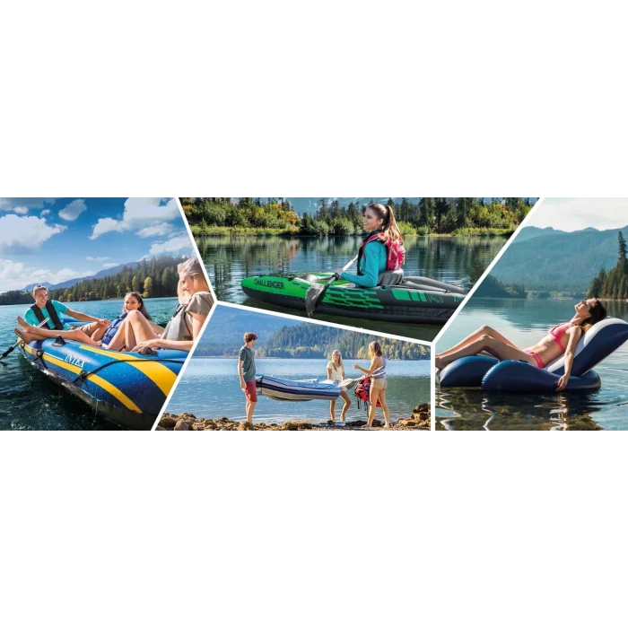 Надувной каяк Intex Challenger K2 351 x 76 x 38 см, зеленый
