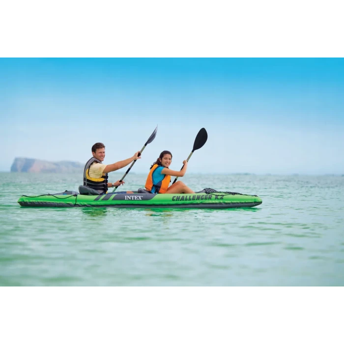 Надувной каяк Intex Challenger K2 351 x 76 x 38 см, зеленый