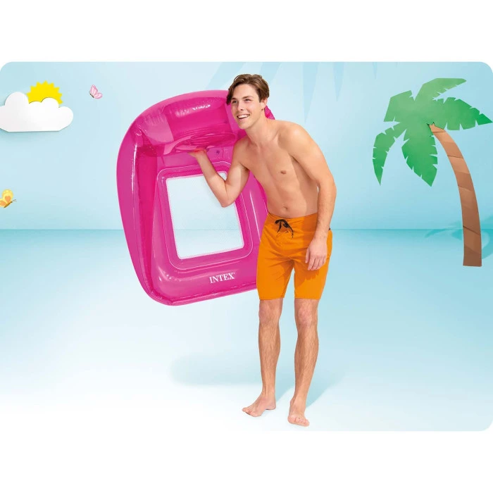 Крісло надувне для плавання INTEX 56802 рожеве, 104 х 102 см