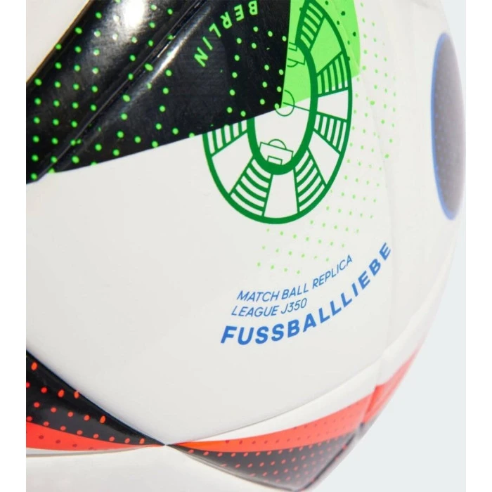 Мяч футбольный Adidas Euro24 Fussballiebe League J350 IN9376 размер 5, бело-черный