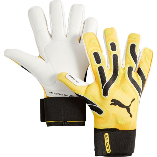 Перчатки вратарские Puma Ultra Ultimate Hybrid Sun 41858 04 р.9,5, желто-белые