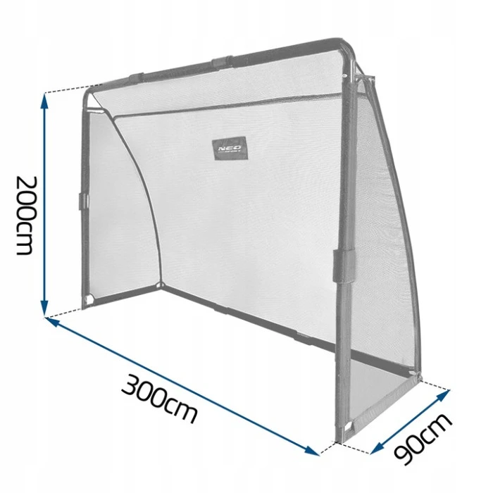 Ворота футбольные Neo-Sport NS-497 300 х 200 х 90 см, черные