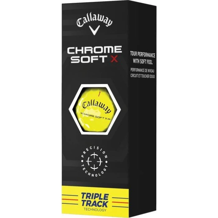 М'ячі для гольфу Callaway Chrome Soft X Triple Track 3 шт, жовті