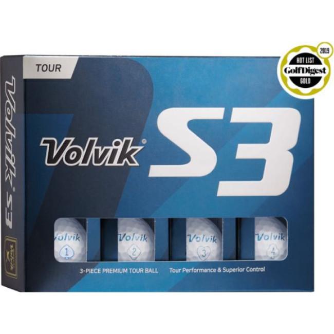 М'ячі для гольфу Volvik Tour S3 12 шт, білі