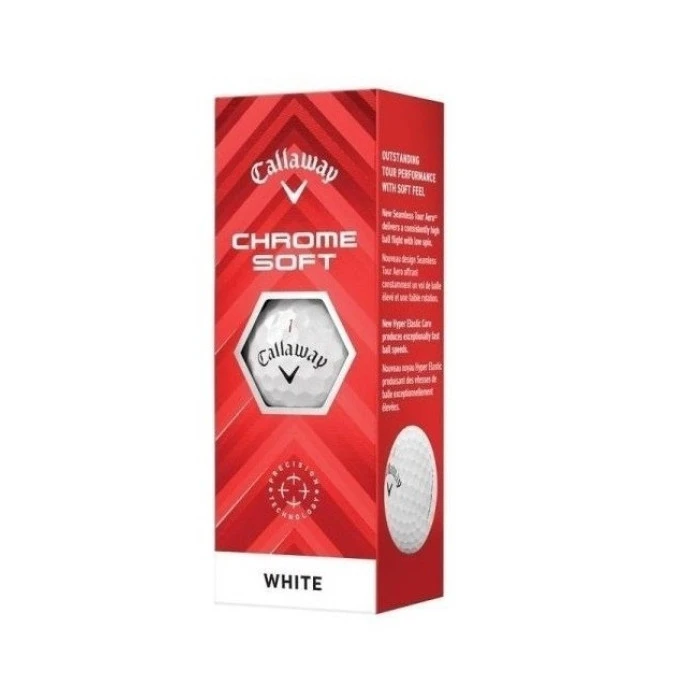 Мячи для гольфа Callaway Chrome Soft 2024 3 шт, белые