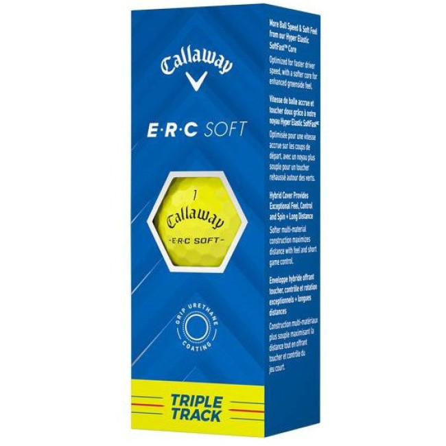 Мячи для гольфа Callaway ERC Soft 2025 12 шт, желтые