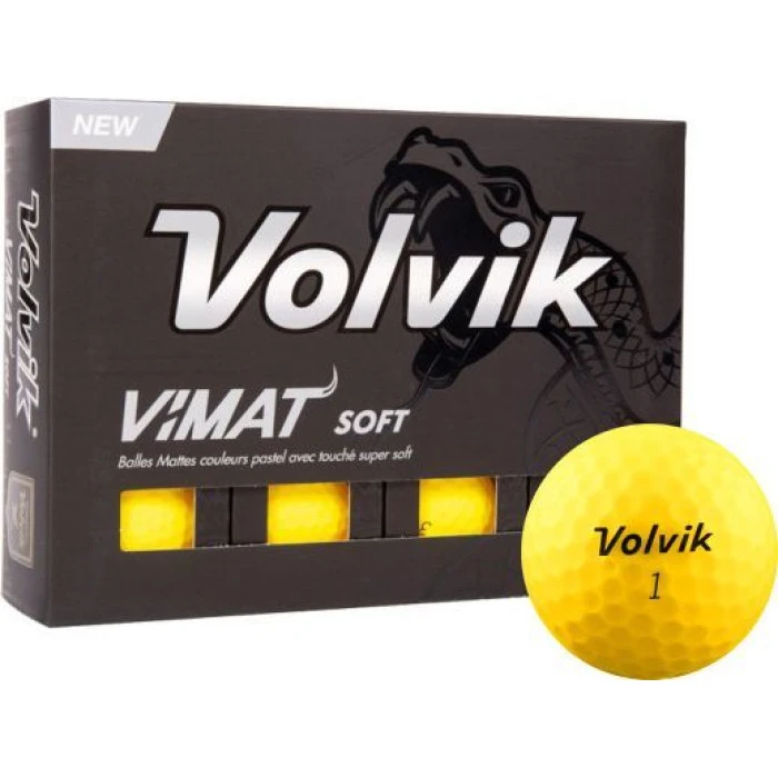 Мячи для гольфа Volvik Vimat Soft 12 шт, желтые