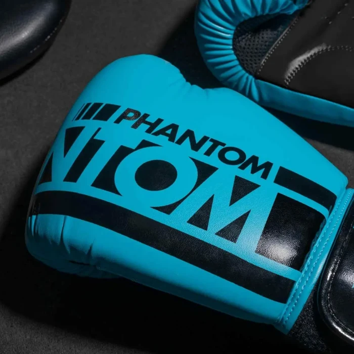 Перчатки боксерские с капой Phantom APEX Neon размер 12 унций, черно-синие