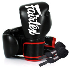 Рукавички боксерські з бинтами Fairtex BGV14 Black 14 унцій