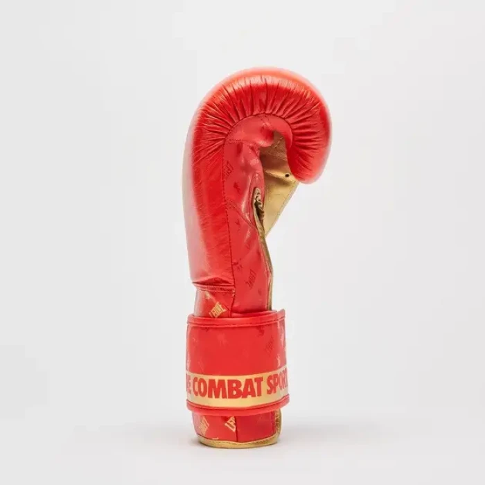 Перчатки боксерские кожаные с бинтами Leone GN220 DNA размер 16 унций, красные